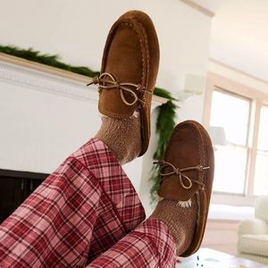 madewell suede moccasin scuff slippers